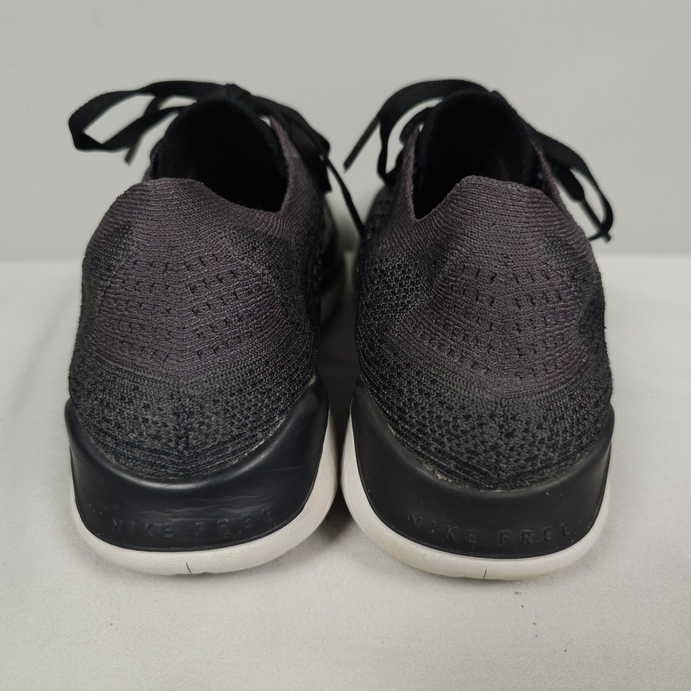 Nike Free RN Flyknit Shoes Women Size 7.5 Black Vast Grey Knit 2018 Running - Picture 4 of 16